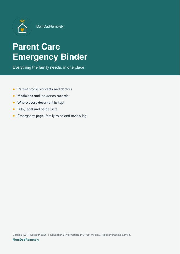 Cover of Parent Care Emergency Binder